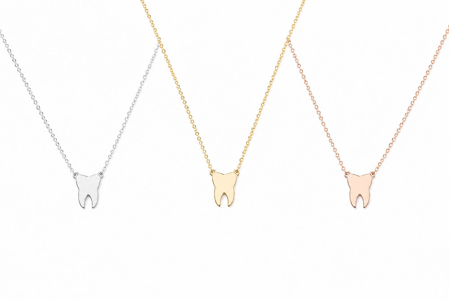 "Tooth" Pendant Necklace - 14k Solid Gold