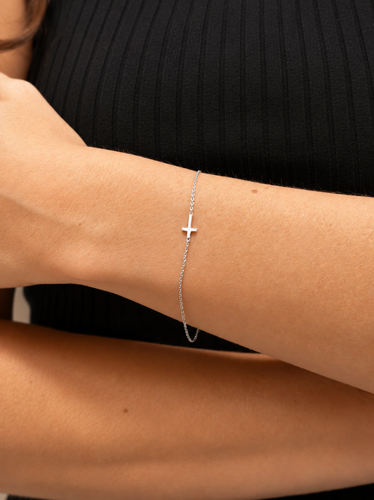 "Devotional Cross" Bracelet - 925 Sterling Silver