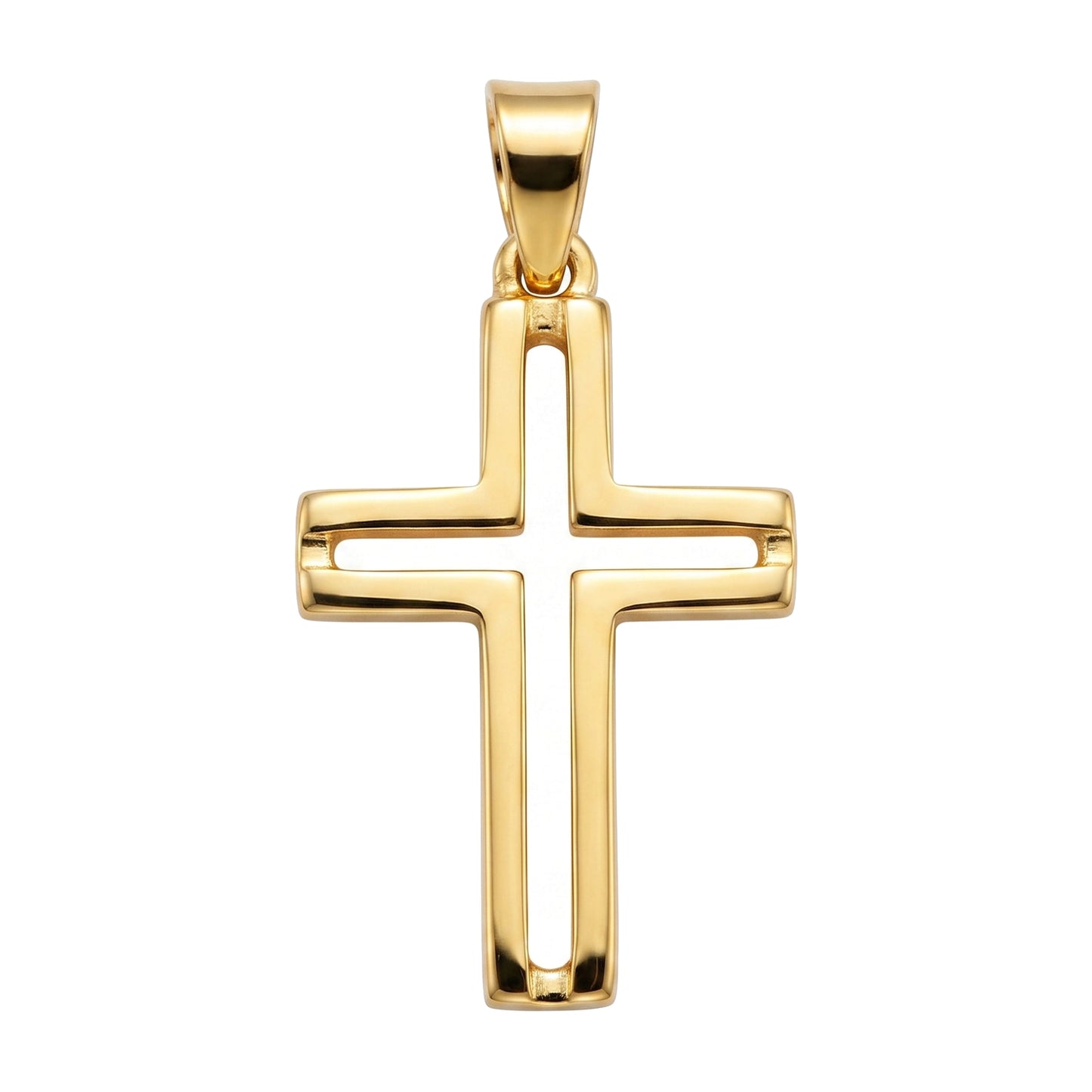 "Pavé Cross" Pendant Necklace - 14k Solid Gold