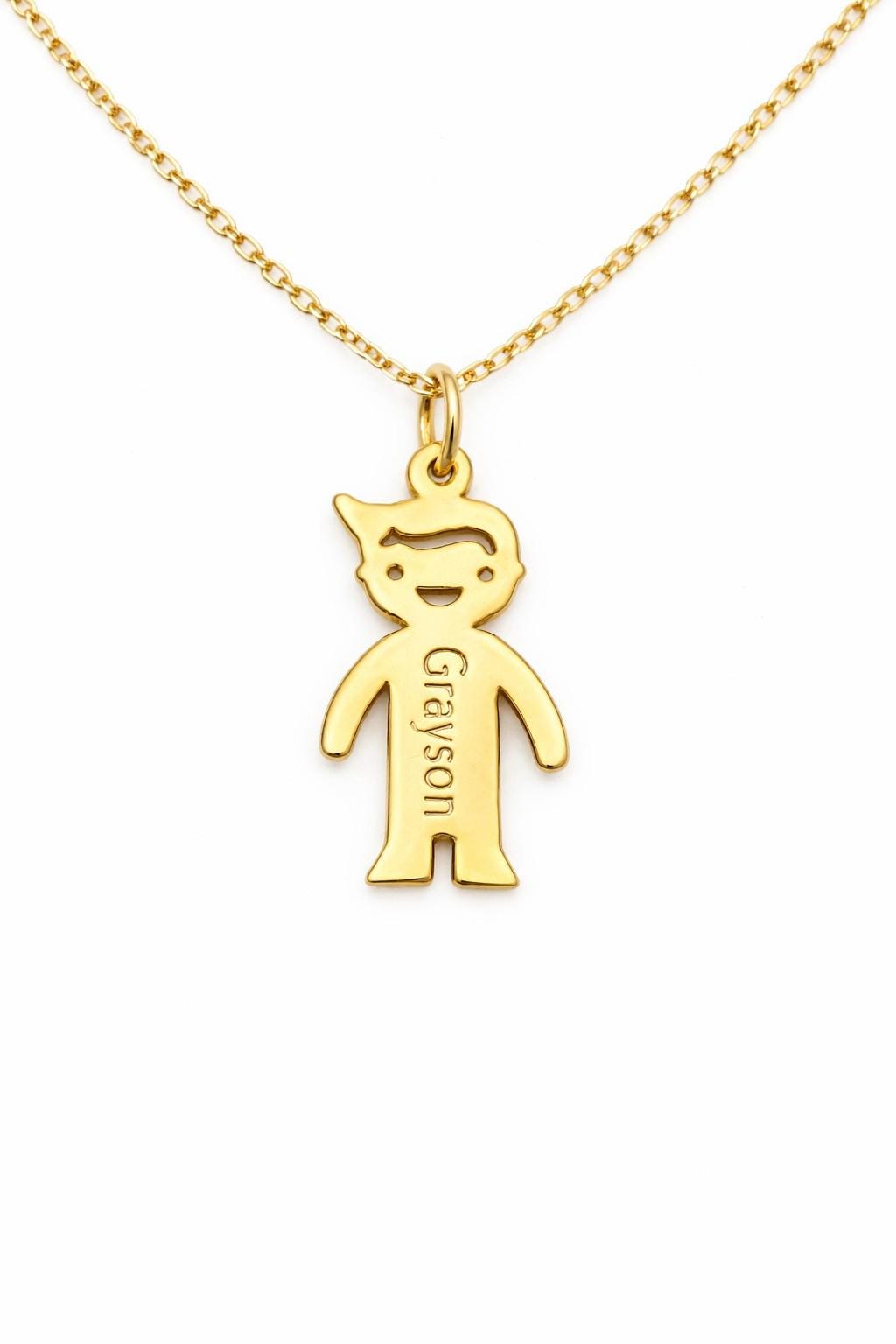 "Engraved Name Plate" Girl Pendant - 14k Solid Gold