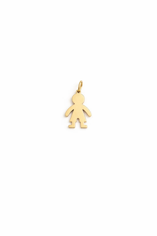 "Smooth Boy" Pendant Necklace - 14k Solid Gold
