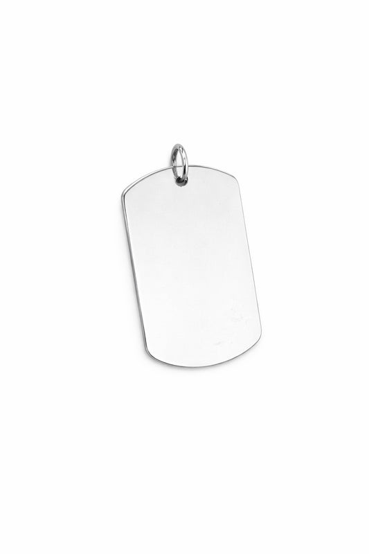 "Blank Canvas" Tag Pendant - 925 Sterling Silver