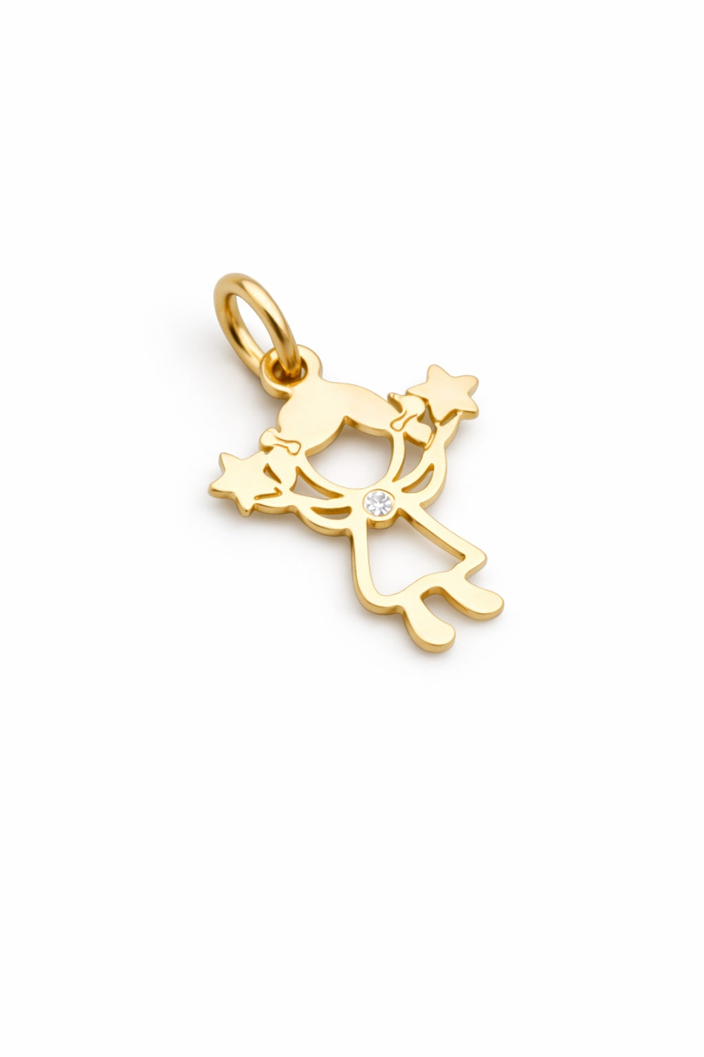"Twin Stars" Pendant Necklace - 14k Solid Gold