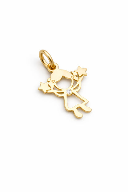 "Twin Stars" Pendant Necklace - 14k Solid Gold