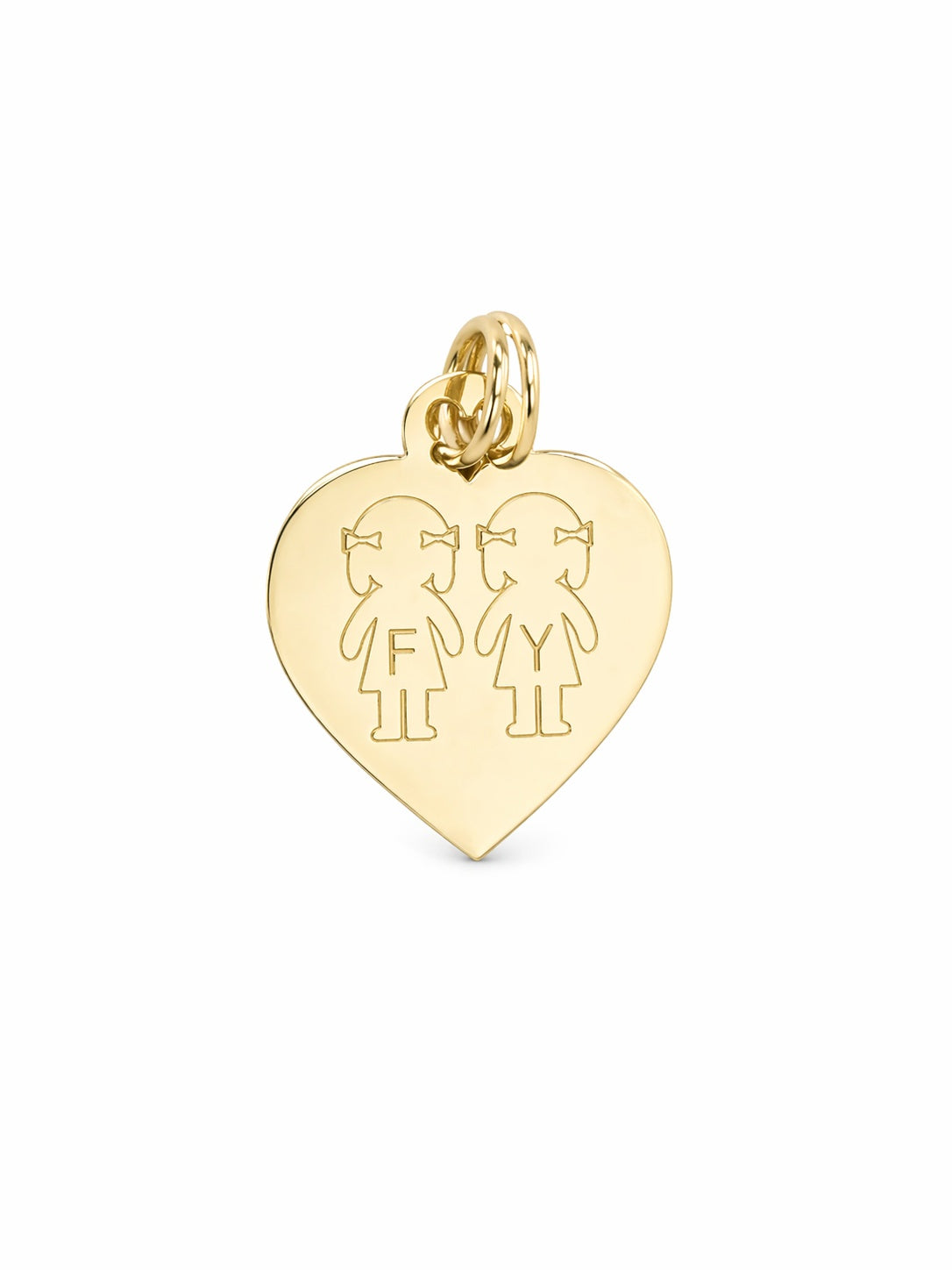 "Engravable Heart" Pendant Necklace - 14k Solid Yellow Gold