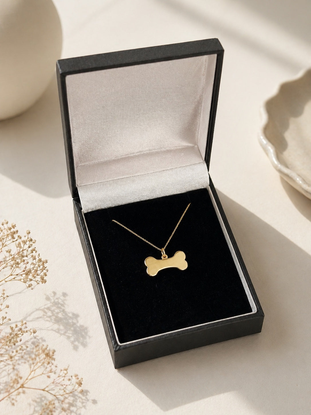 "Loyal Bone" Pendant Necklace - 14k Solid Gold