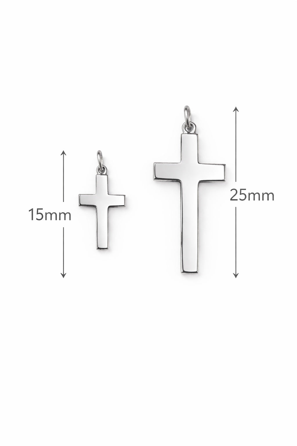 "Minimalist Cross" Pendant Necklace - 925 Sterling Silver, Available in 2 Sizes