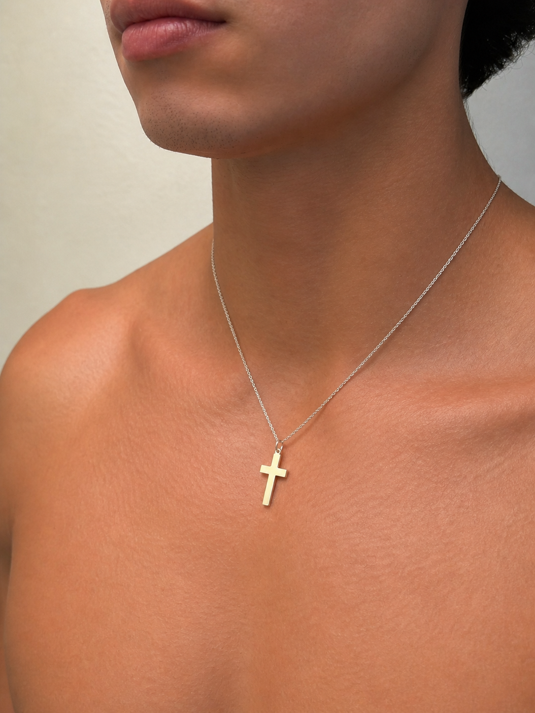 "Minimalist Cross" Pendant Necklace - 925 Sterling Silver, Available in 2 Sizes