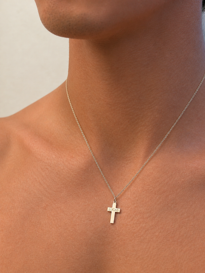 "Minimalist Cross" Pendant Necklace - 925 Sterling Silver, Available in 2 Sizes