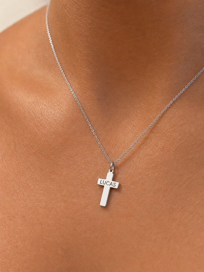 "Minimalist Cross" Pendant Necklace - 925 Sterling Silver, Available in 2 Sizes