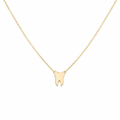 "Tooth" Pendant Necklace - 14k Solid Gold
