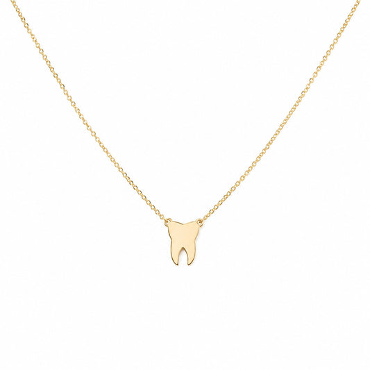 "Tooth" Pendant Necklace - 14k Solid Gold