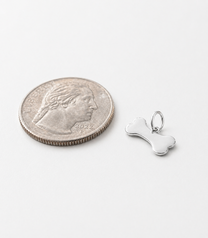 "Bone" Pendant Necklace - 925 Sterling Silver, Available in Small & Large, With Optional Cable Chain