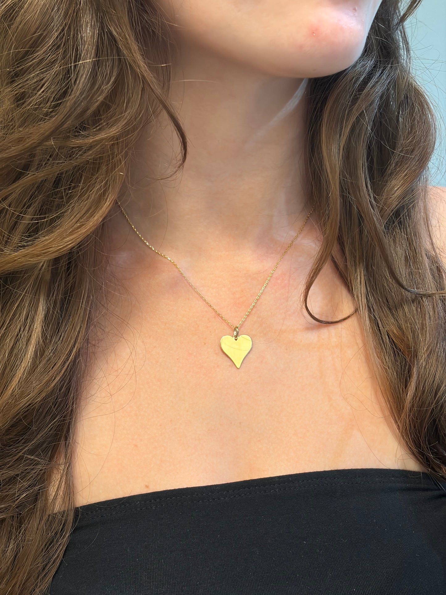 "Smooth Heart" Pendant Necklace - 925 Sterling Silver