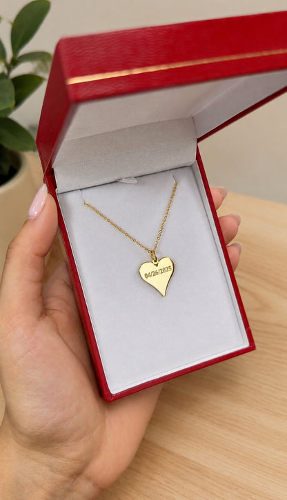 "Smooth Heart" Pendant Necklace - 925 Sterling Silver