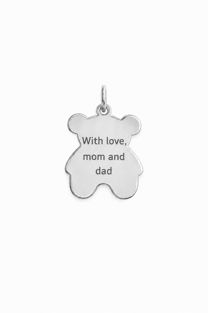 "Baby Bear" Medal Pendant Necklace with Optional Cable Chain, Sterling Silver Charm, Gift for Her, Birthday, Anniversary, Layering Jewelry