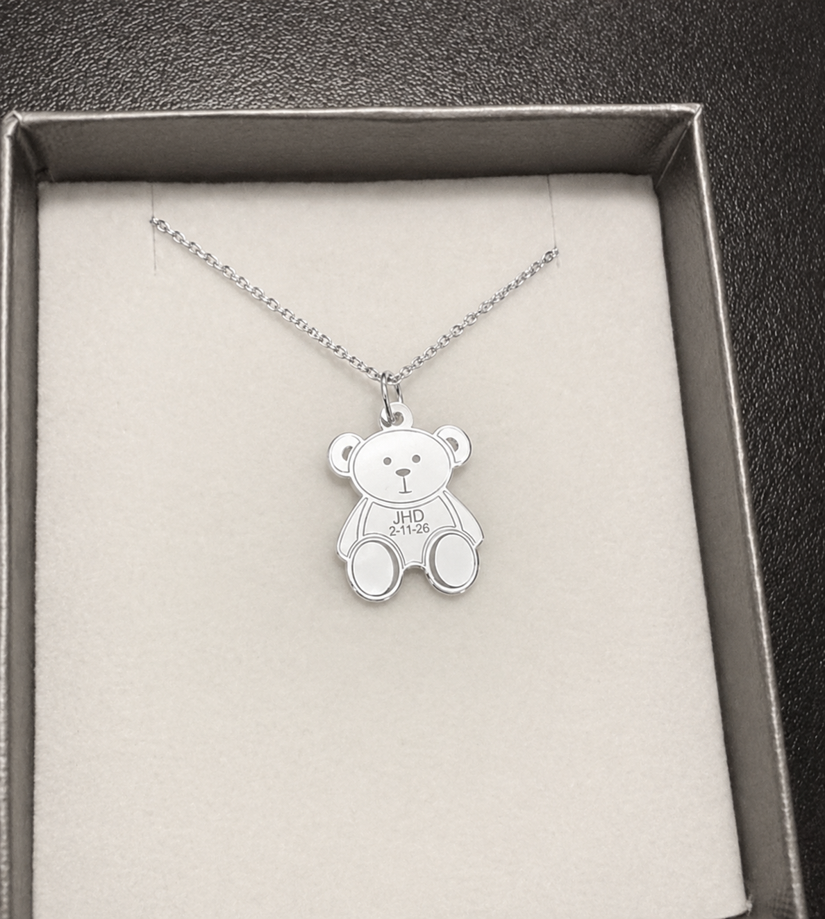 "Baby Bear" Medal Pendant Necklace with Optional Cable Chain, Sterling Silver Charm, Gift for Her, Birthday, Anniversary, Layering Jewelry