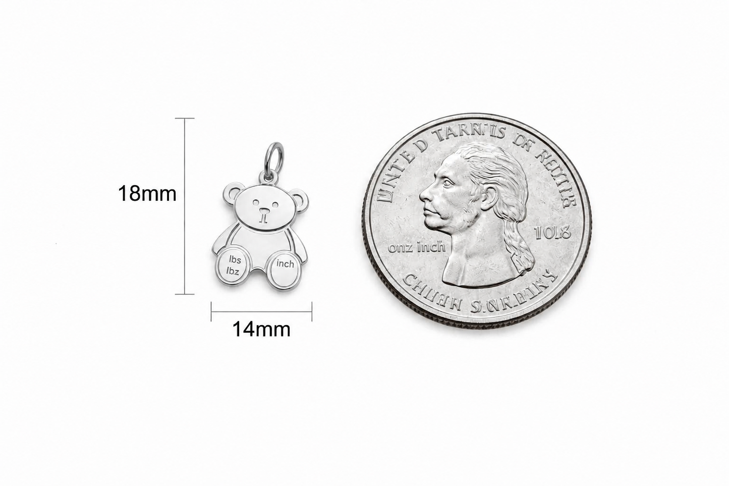 "Baby Bear" Medal Pendant Necklace with Optional Cable Chain, Sterling Silver Charm, Gift for Her, Birthday, Anniversary, Layering Jewelry