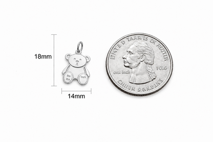 "Baby Bear" Medal Pendant Necklace with Optional Cable Chain, Sterling Silver Charm, Gift for Her, Birthday, Anniversary, Layering Jewelry