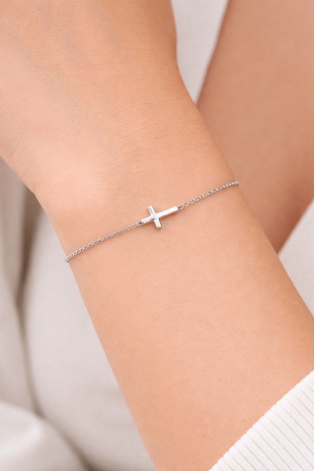 "Devotional Cross" Bracelet - 925 Sterling Silver