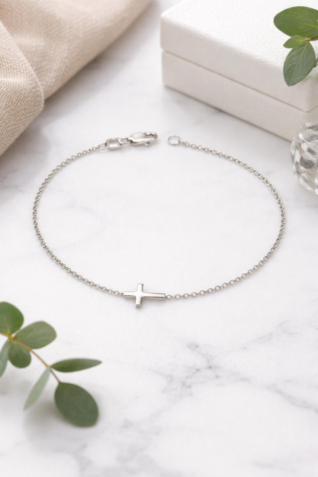 "Devotional Cross" Bracelet - 925 Sterling Silver