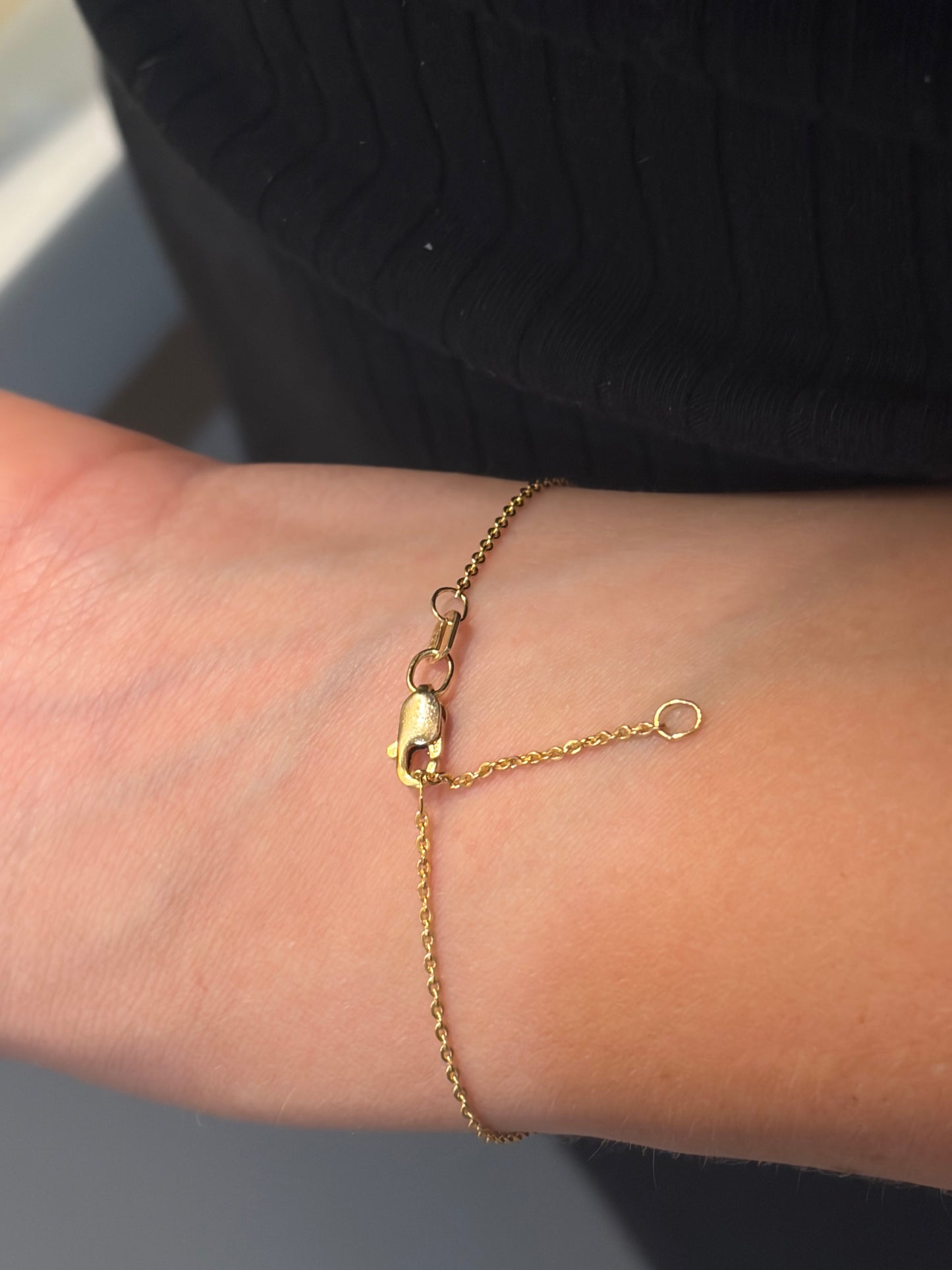 "Pavé Cross" Bracelet - 14k Solid Yellow Gold