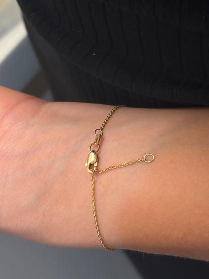 "Pavé Cross" Bracelet - 14k Solid Yellow Gold