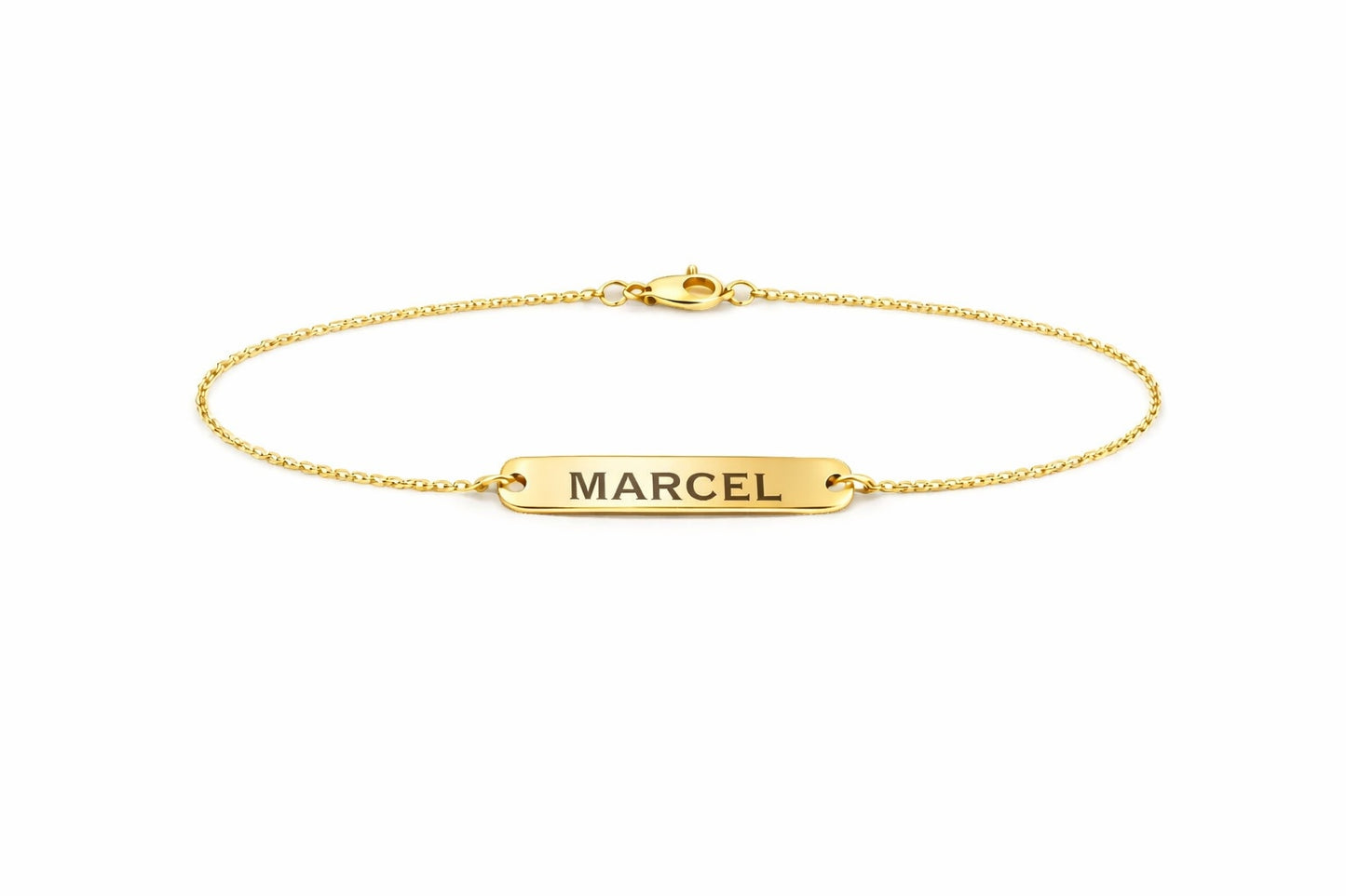 "Nameplate" ID Bracelet - 14k Solid Yellow Gold