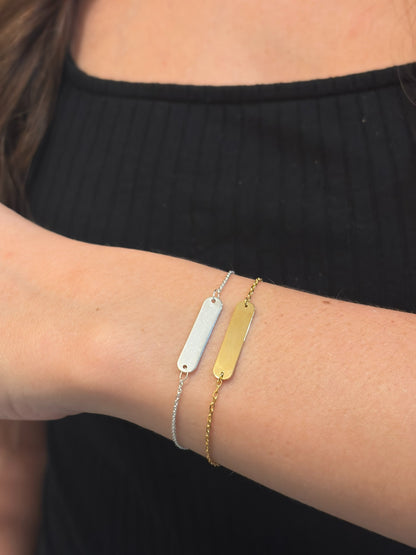 "Nameplate" ID Bracelet - 14k Solid Yellow Gold