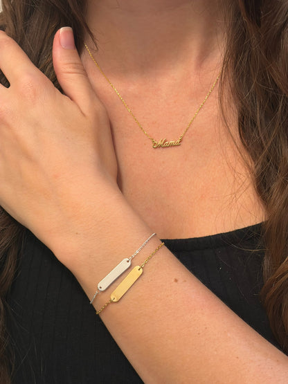 "Nameplate" ID Bracelet - 14k Solid Yellow Gold
