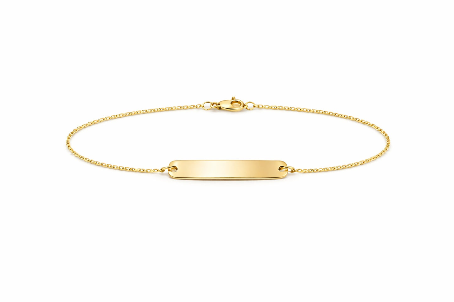 "Nameplate" ID Bracelet - 14k Solid Yellow Gold