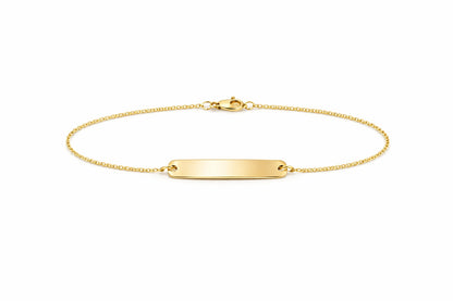 "Nameplate" ID Bracelet - 14k Solid Yellow Gold