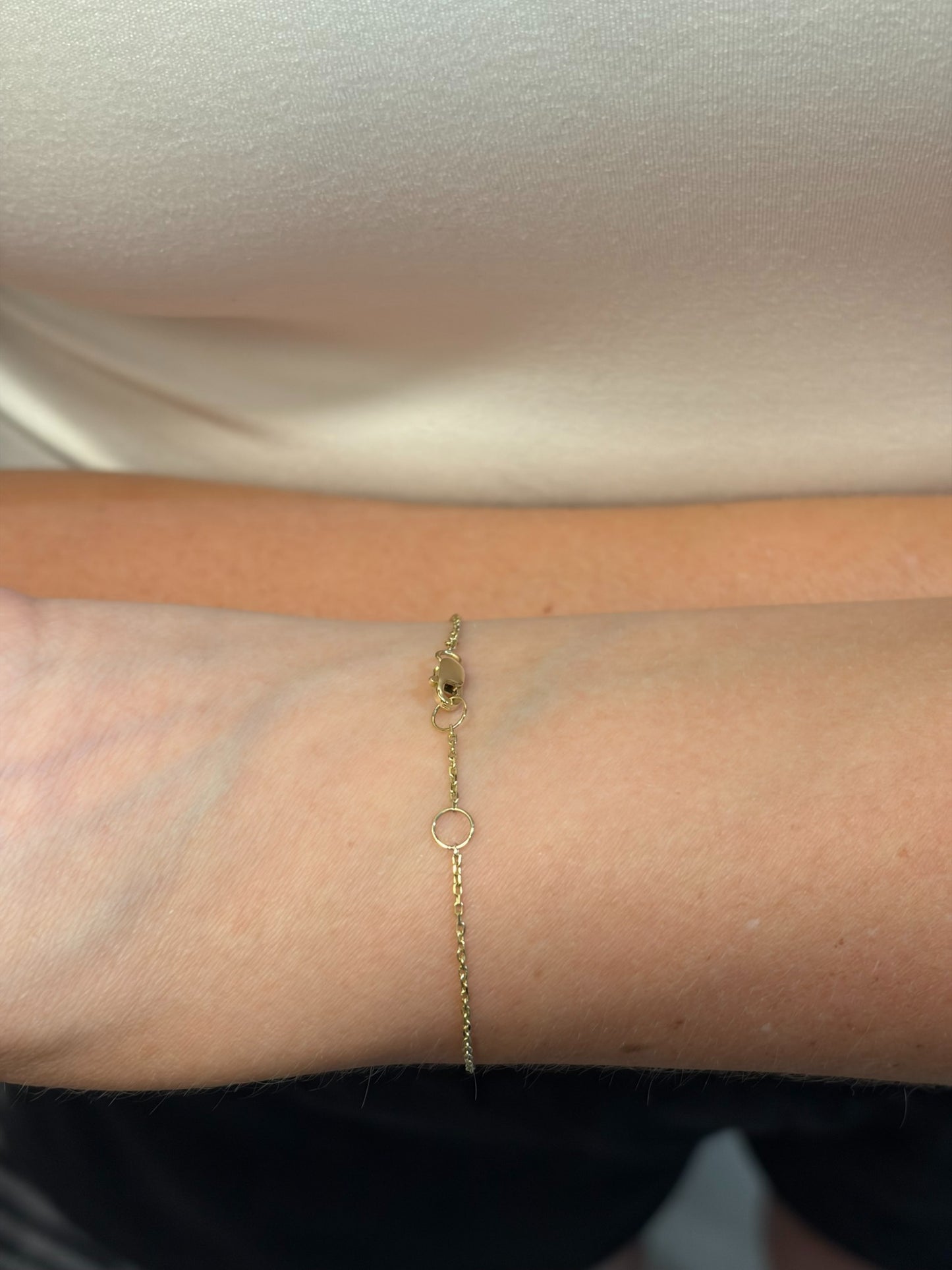 "Monogram Script" Initial Bracelet - 14k Solid Yellow Gold