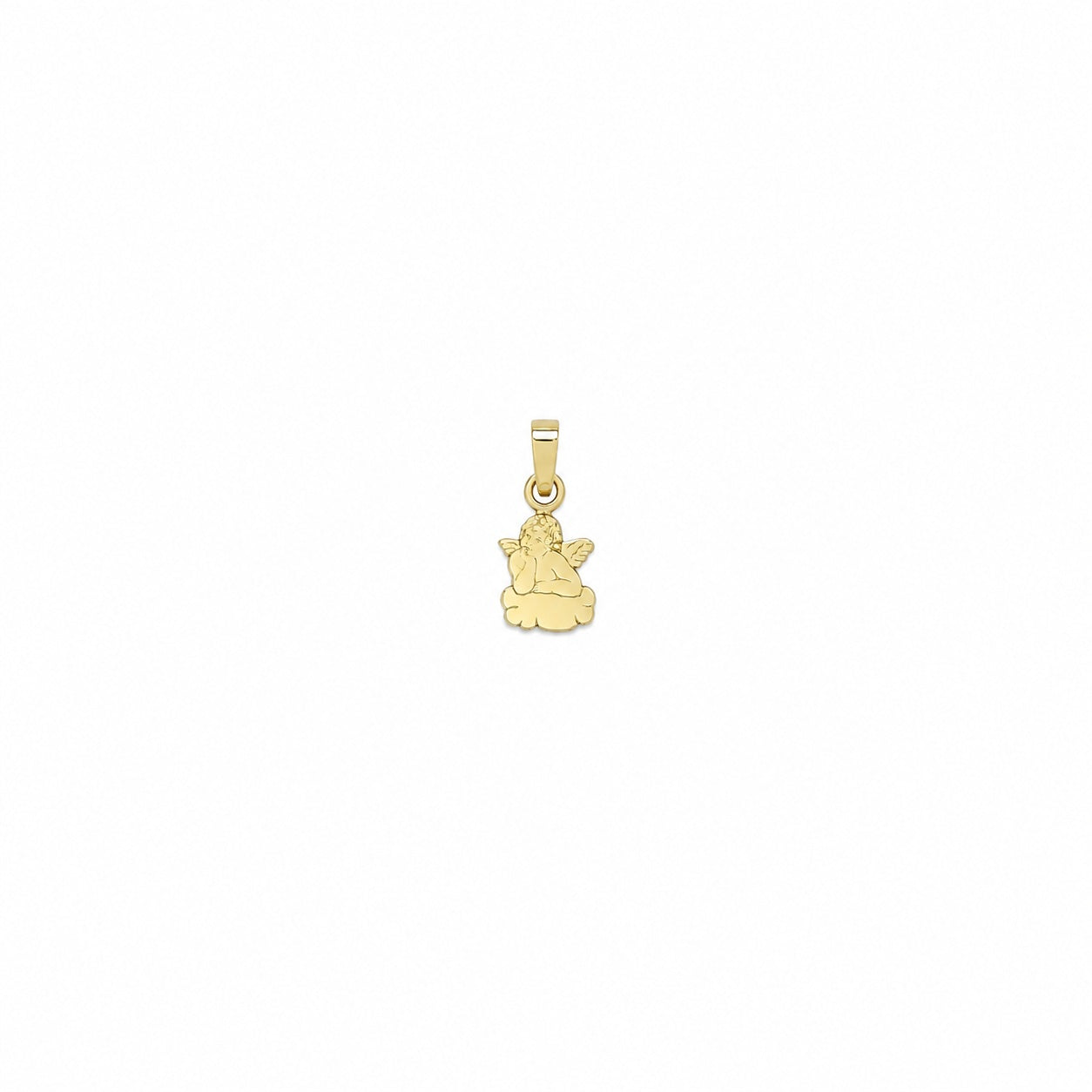 "Matte Angel" Pendant Necklace - 14k Solid Gold