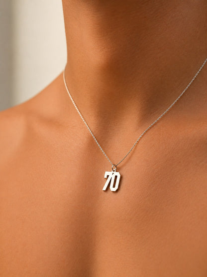 "Number" Pendant Necklace - 925 Sterling Silver