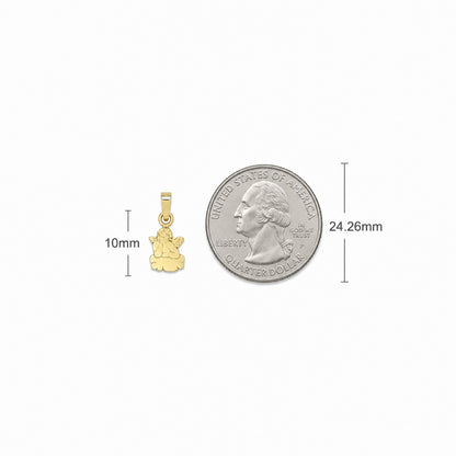 "Matte Angel" Pendant Necklace - 14k Solid Gold