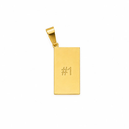 "Domino Tile" Pendant - 14k Solid Gold, Customizable