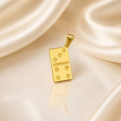 "Domino Tile" Pendant - 14k Solid Gold, Customizable