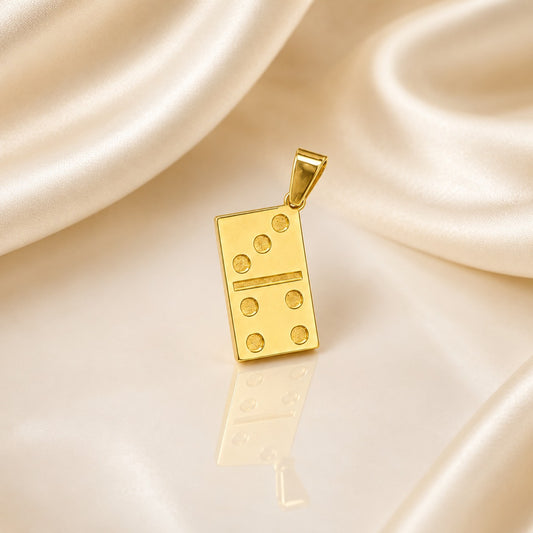 "Domino Tile" Pendant - 14k Solid Gold, Customizable