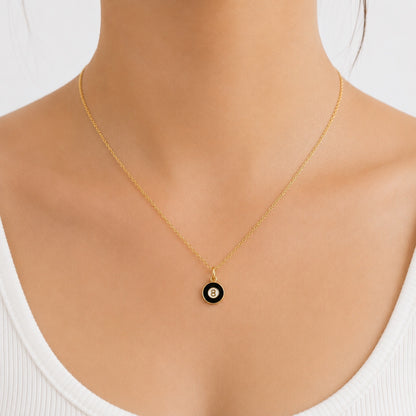"Billiard Ball" Pendant Necklace - 14k Solid Gold