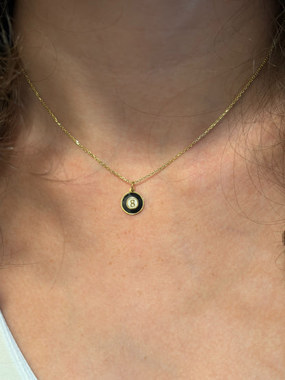 "Billiard Ball" Pendant Necklace - 14k Solid Gold