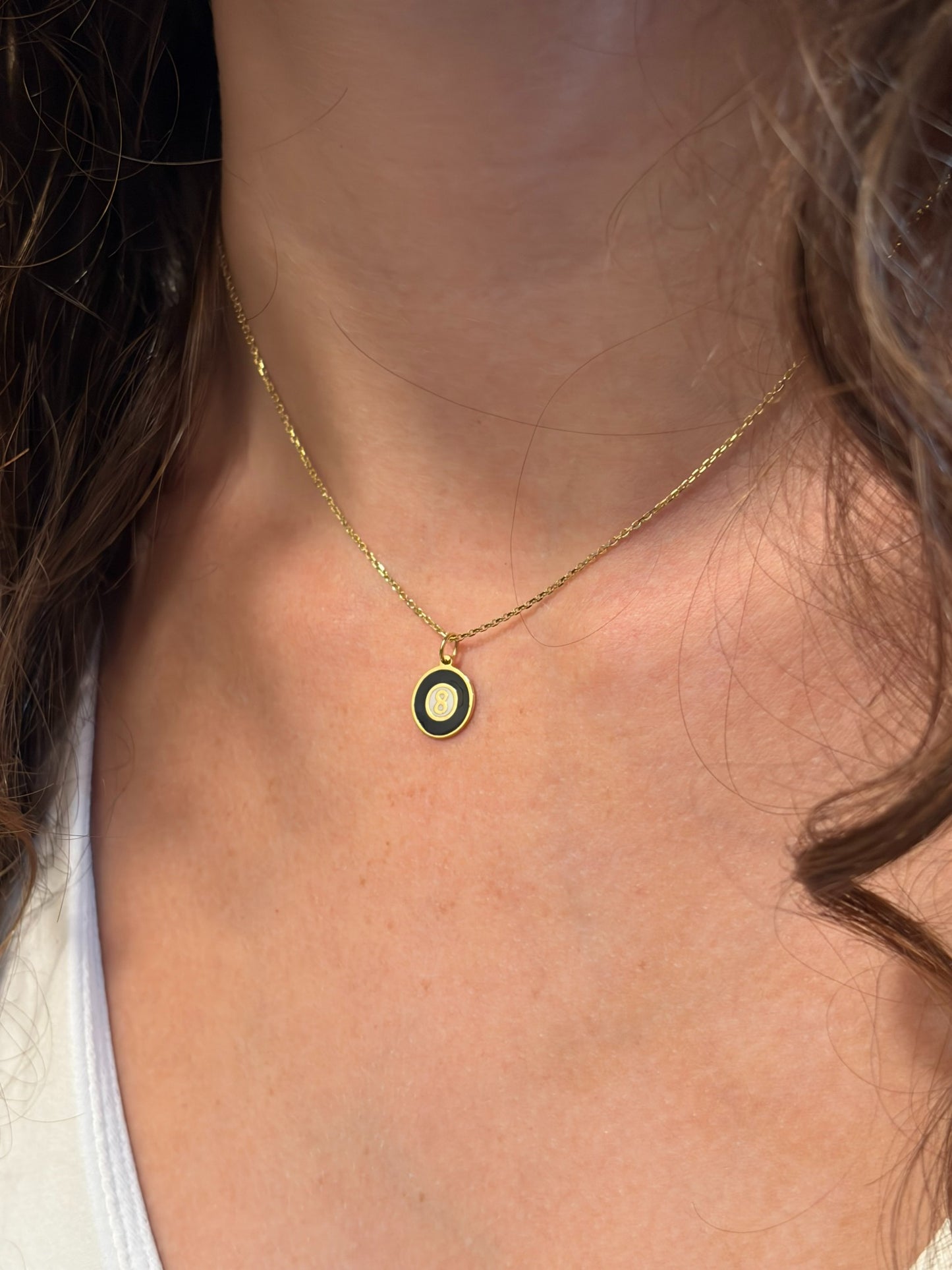 "Billiard Ball" Pendant Necklace - 14k Solid Gold