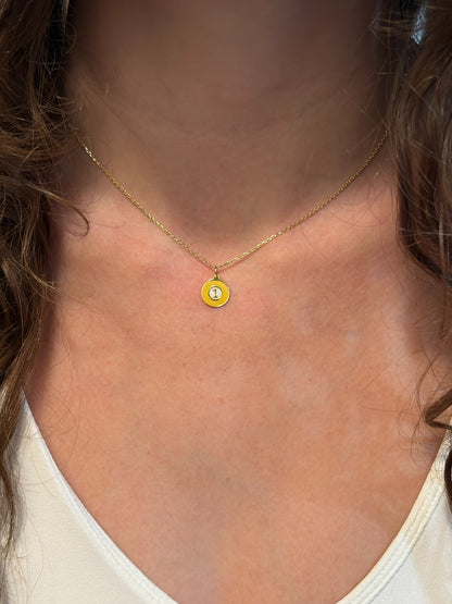 "Billiard Ball" Pendant Necklace - 14k Solid Gold