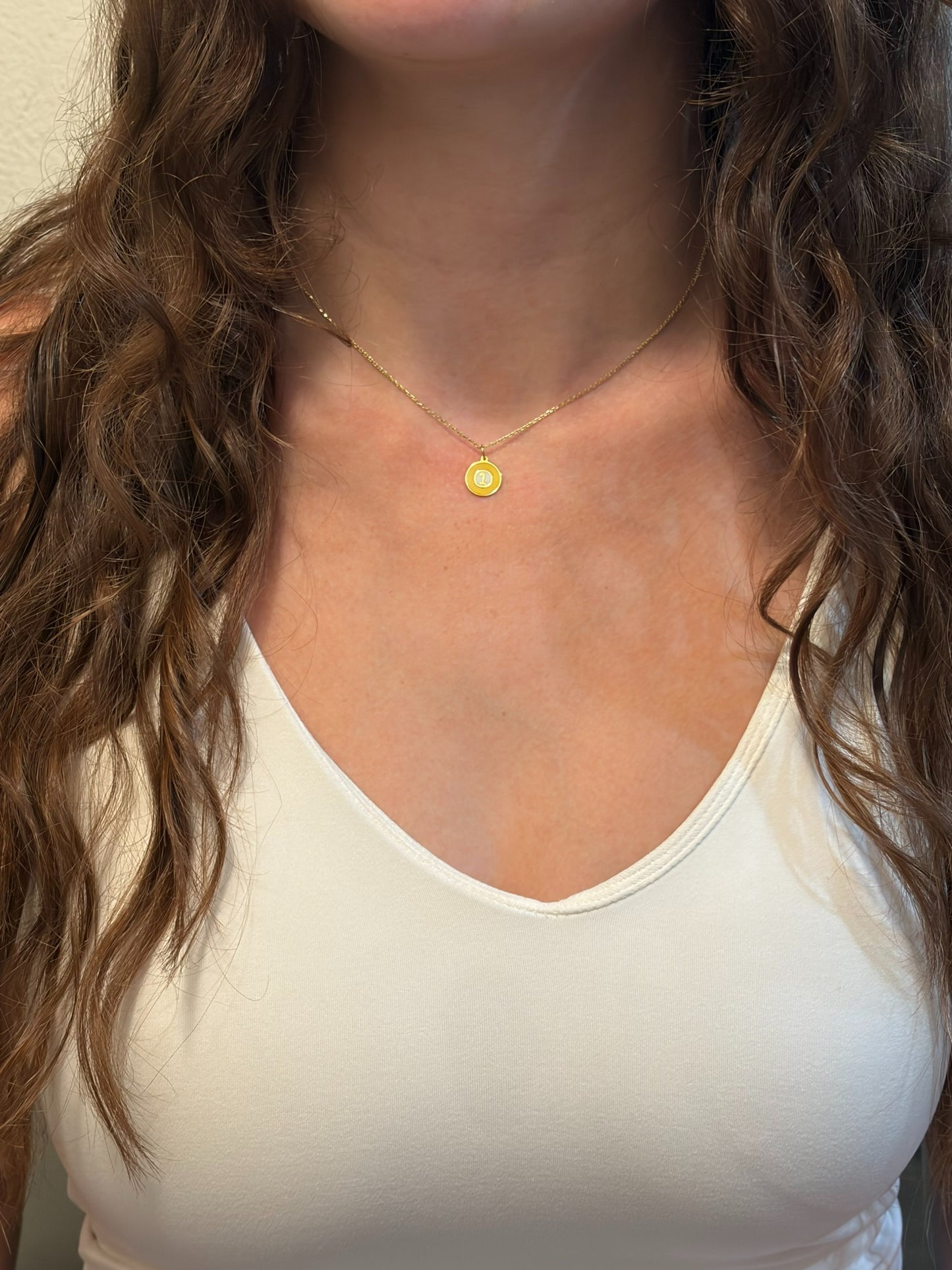 "Billiard Ball" Pendant Necklace - 14k Solid Gold