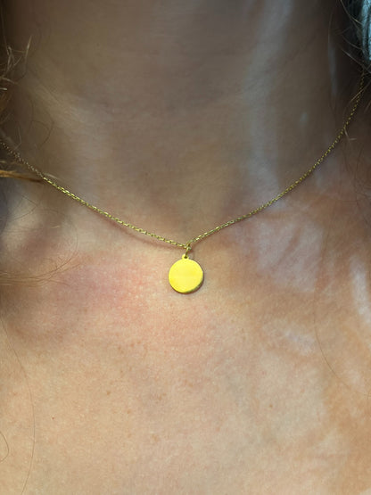 "Billiard Ball" Pendant Necklace - 14k Solid Gold