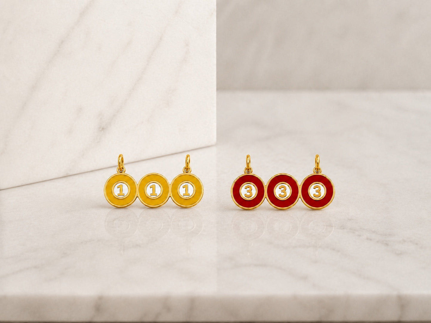 "Triple Billiard Ball" Pendant - 14k Solid Gold