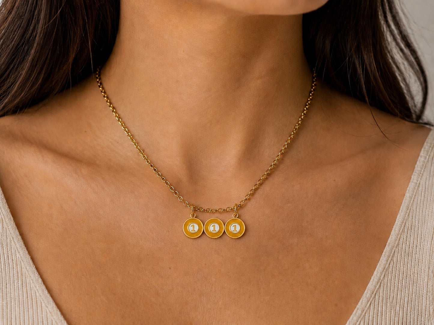 "Triple Billiard Ball" Pendant - 14k Solid Gold