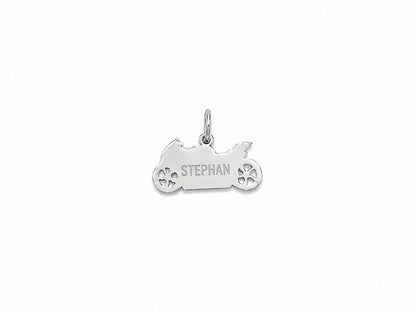 "Moto Enamel" Pendant Necklace – 925 Solid Silver, 92k Solid Gold