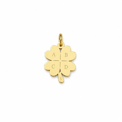 "Enamel Clover" Pendant Necklace - 14k Solid Gold