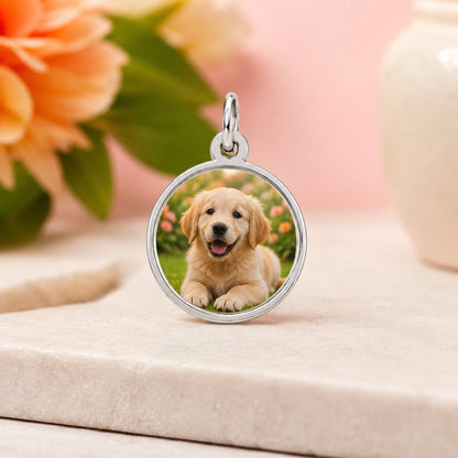 "Pet Photo" Custom Enamel Pendant - 925 Sterling Silver